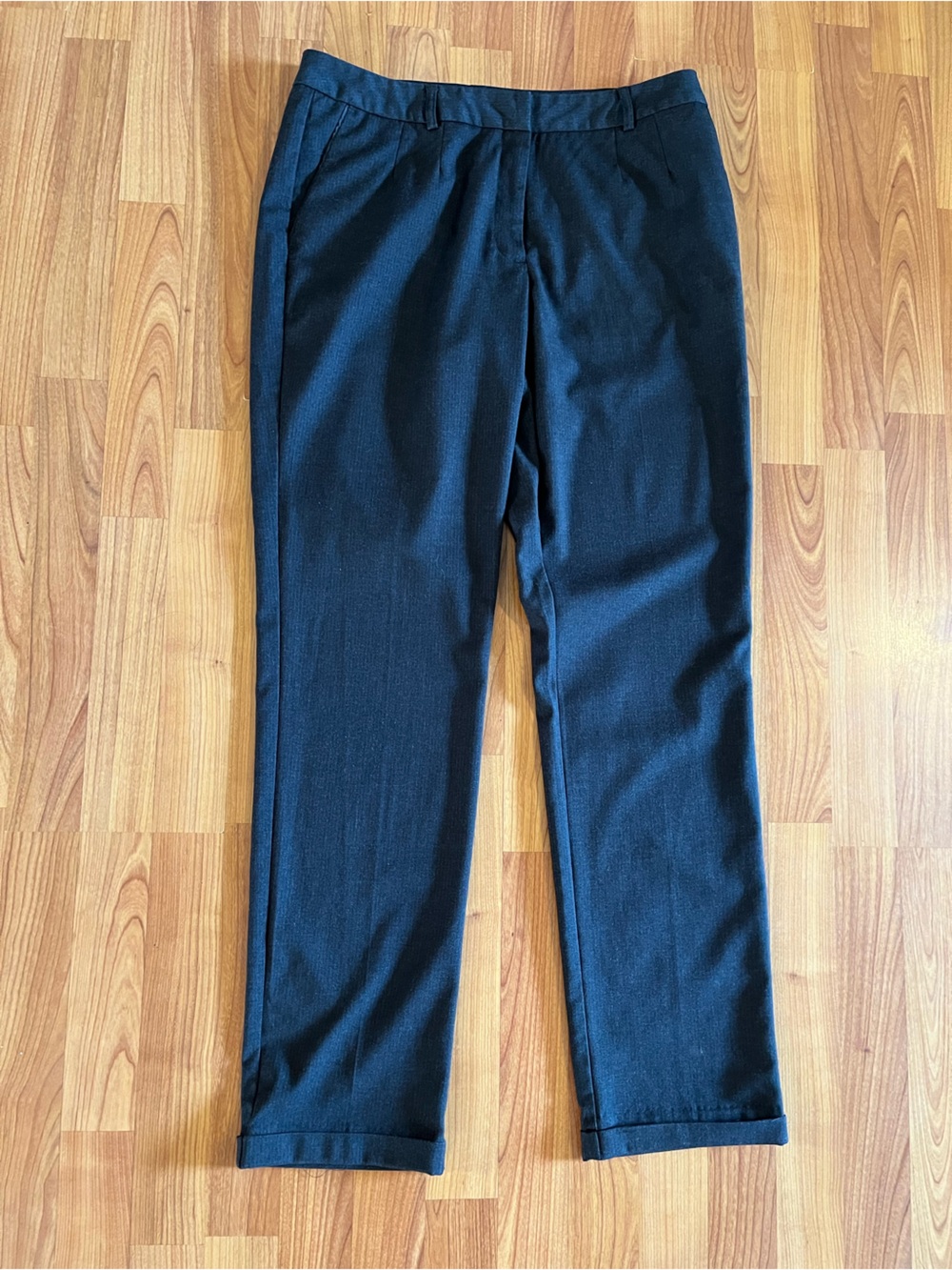 Women’s  charcoal gray pinstripe Dress Pants - Classic Tailored Trousers